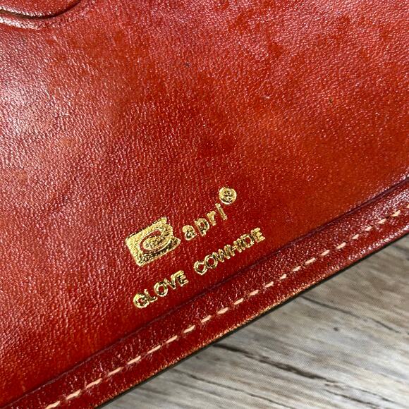 Vintage Brown Cowhide Leather Wallet with Coin Pouch Gold Clasp Grannycore Style - Picture 2 of 9